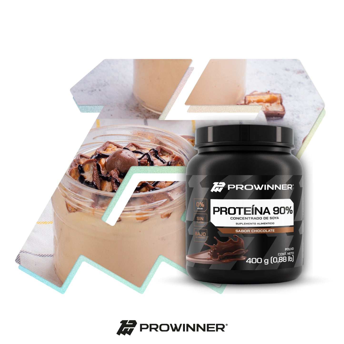 Proteína 90%, Sabor Chocolate 400 g 13 porciones