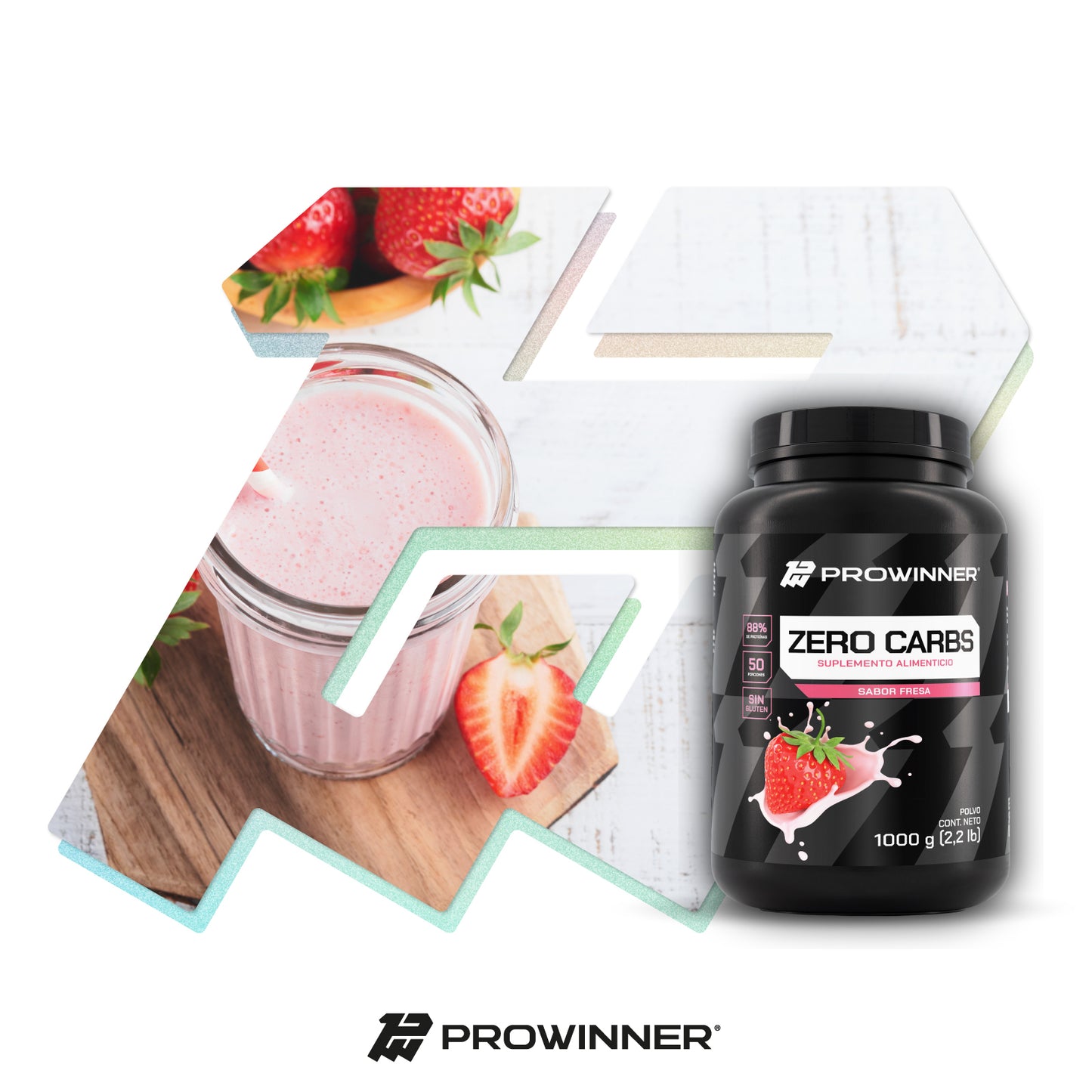 Proteína Zero Carbs, Proteína Sin Carbohidratos Fresa 1 kg 50 porciones