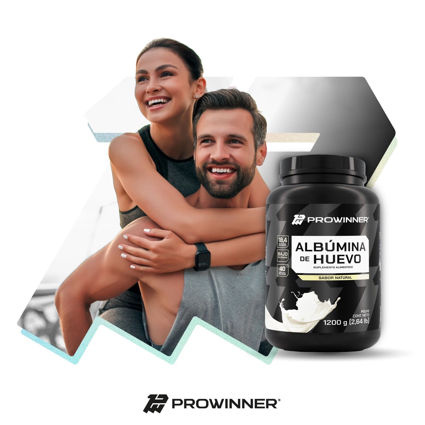 Proteína Albumina de Huevo Sabor Natural 1.2 Kg 40 porciones