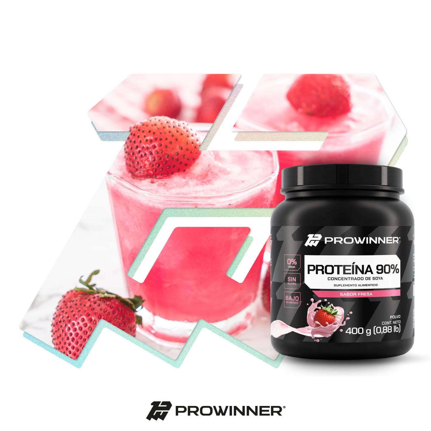 Proteína 90% Sabor Fresa 400 g 13 porciones