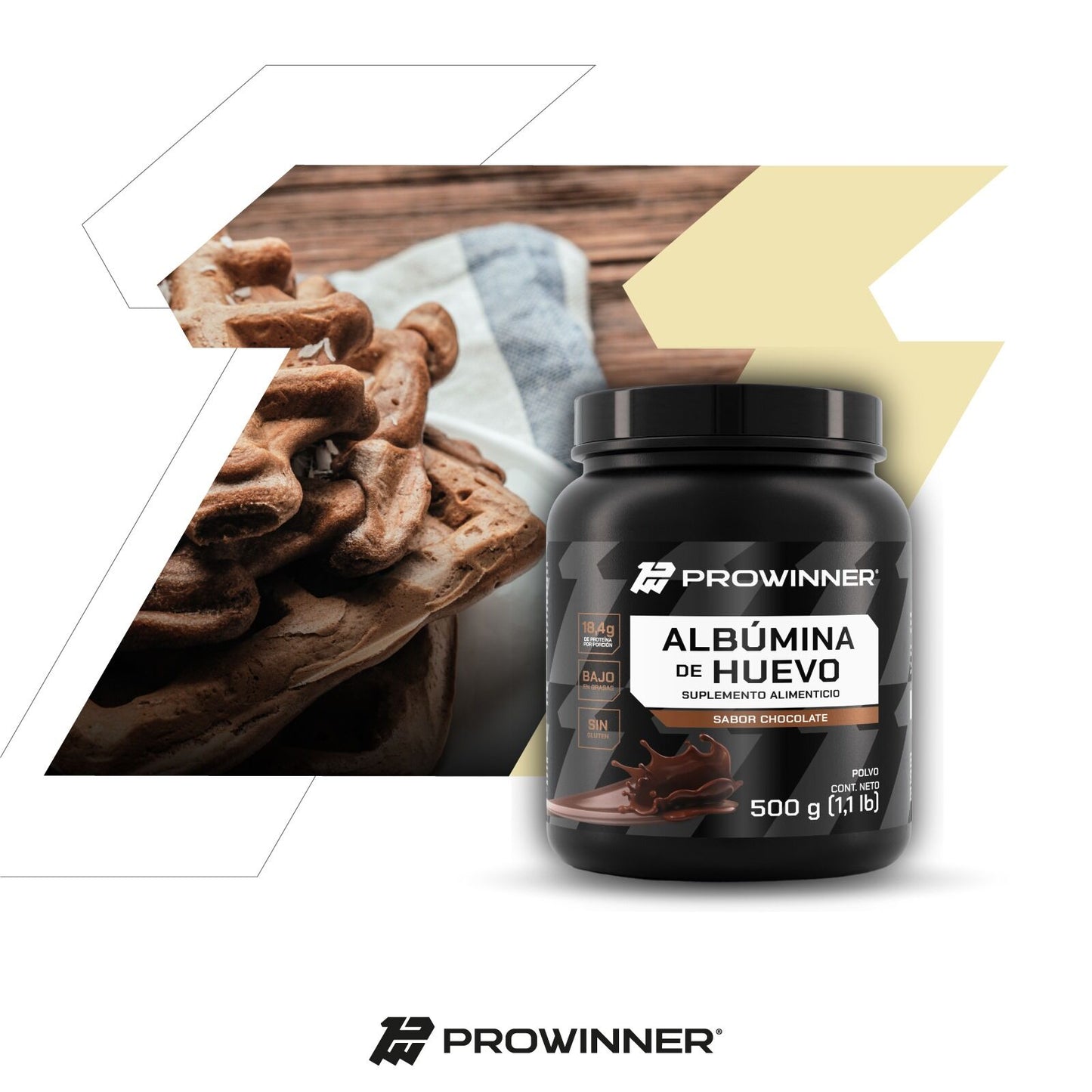 Proteína Albumina de Huevo Sabor Chocolate 500g 16 porciones
