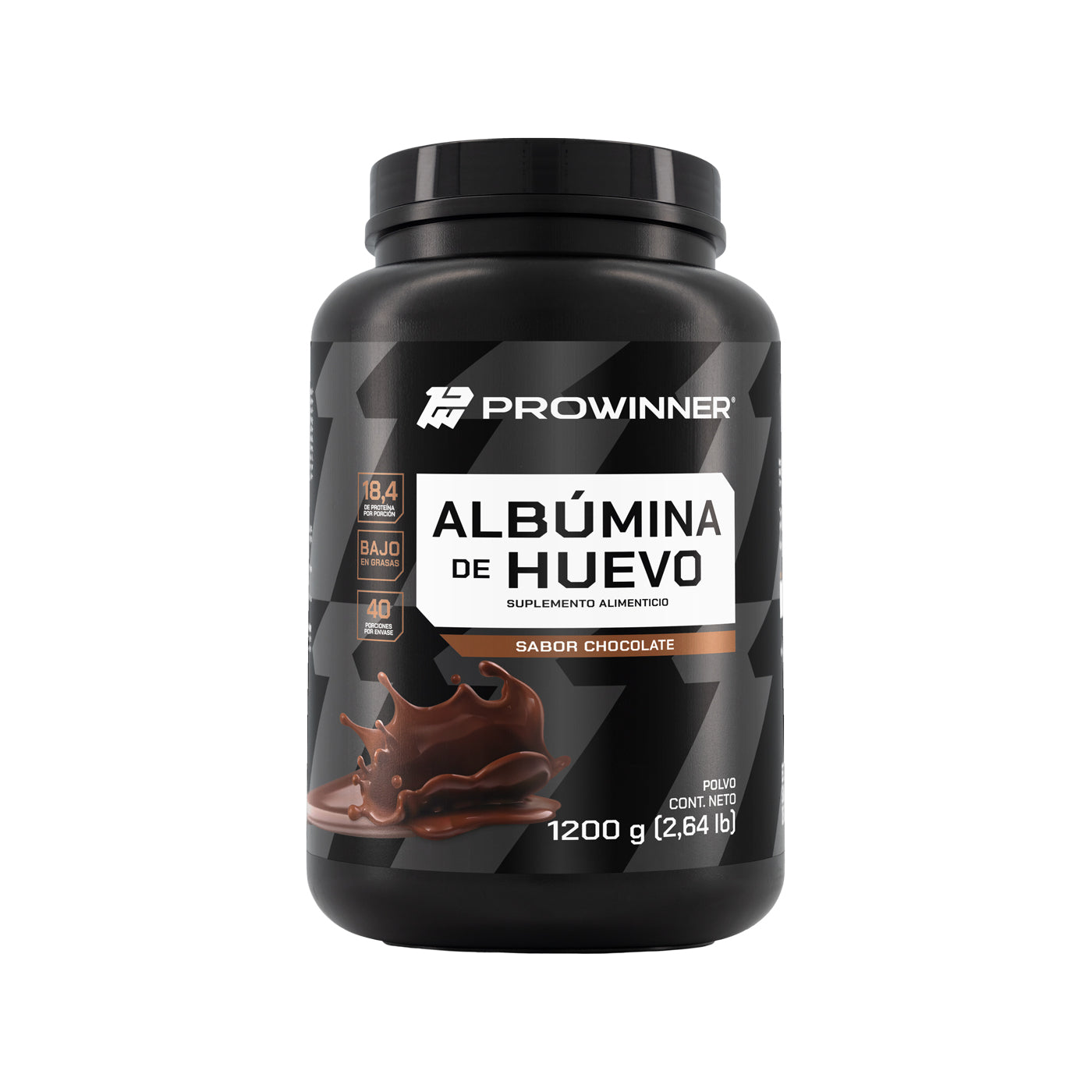 Proteína Albumina de Huevo Sabor Chocolate 1.2 Kg 40 porciones - ProWinner