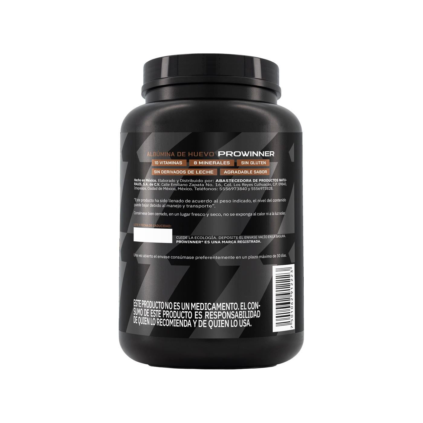 Proteína Albumina de Huevo Sabor Chocolate 1.2 Kg 40 porciones - ProWinner