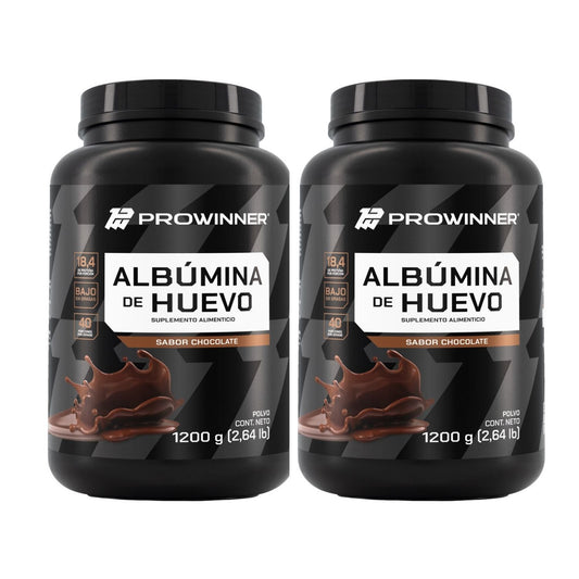 Kit 2 Piezas Proteína Albumina de Huevo Sabor Chocolate 1.2 Kg 80 porciones