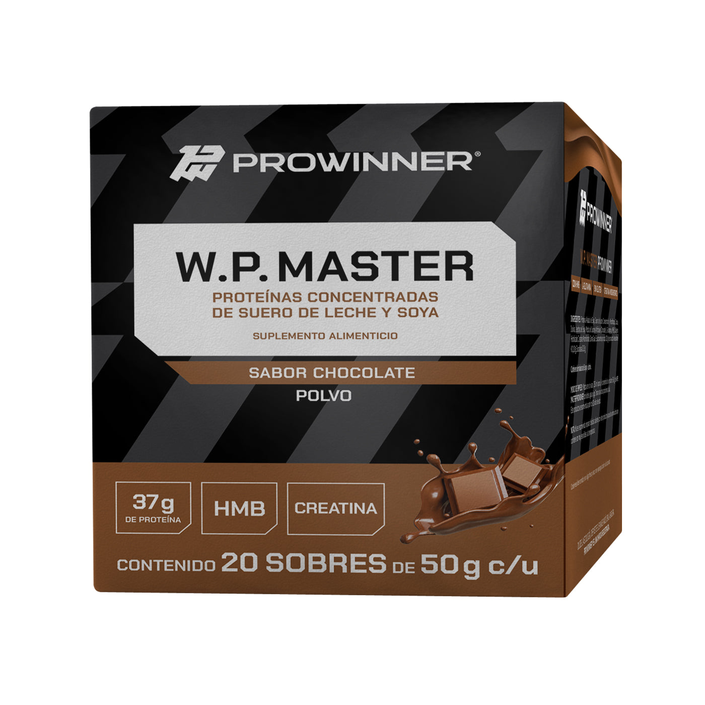 Sobres de Proteína Caja WP Master 20 sobres de 50g c/u 20 porciones