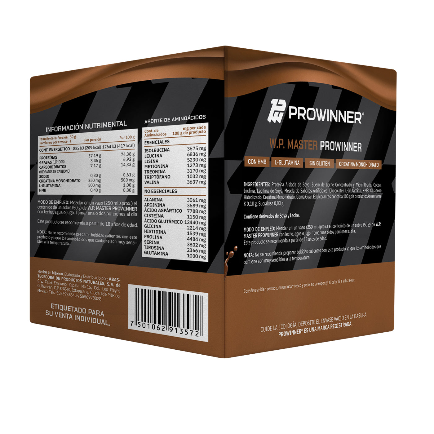 Sobres de Proteína Caja WP Master 20 sobres de 50g c/u 20 porciones