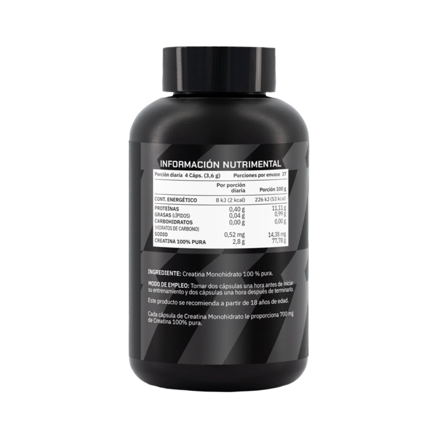 150 Cápsulas de Creatina Monohidrato 100% Pura 37 porciones
