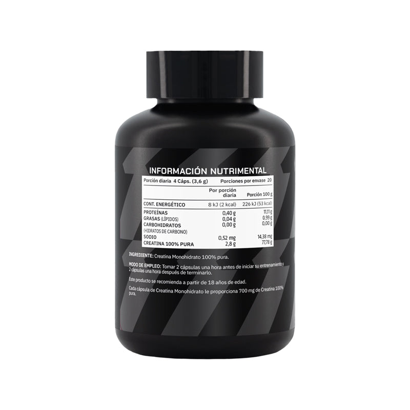 80 Cápsulas de Creatina Monohidrato 100% Pura 20 porciones