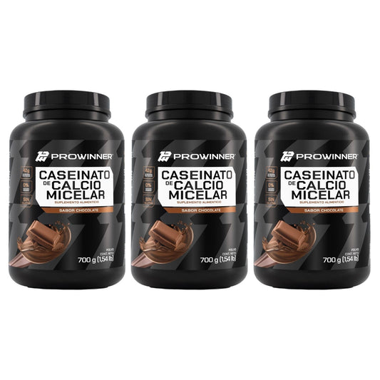 Kit 3 Piezas Proteína Caseinato de Calcio Micelar Sabor Chocolate 700 g 42 porciones