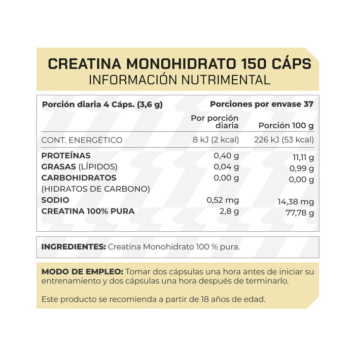 Creatina monohidrato 150 Cápsulas - ProWinner