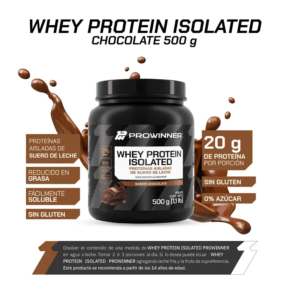 Proteína Whey Protein Isolated Chocolate 500 g 20 porciones