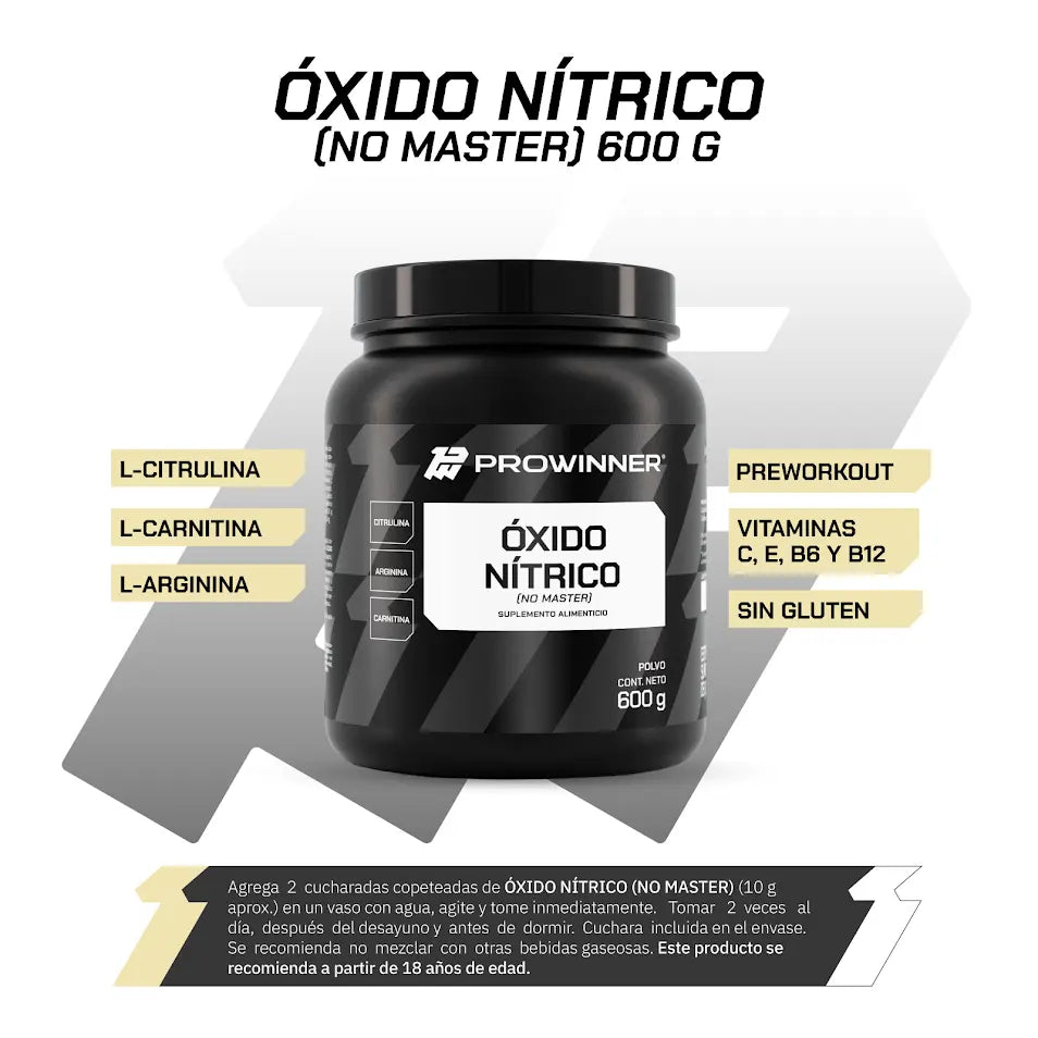 Pre entreno Óxido Nítrico No Master 600g 60 porciones