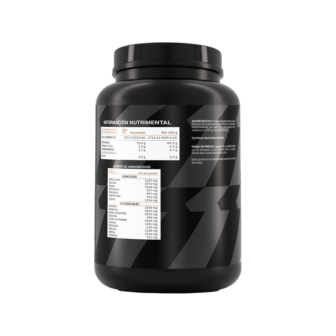 Proteína 90% Soya Sabor Chocolate 1.2 Kg 40 porciones