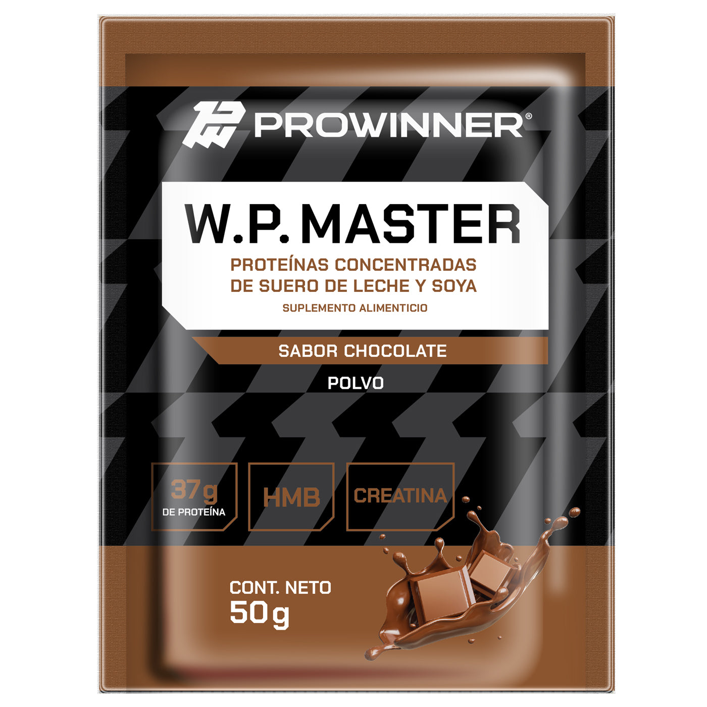 Sobres de Proteína Caja WP Master 20 sobres de 50g c/u 20 porciones