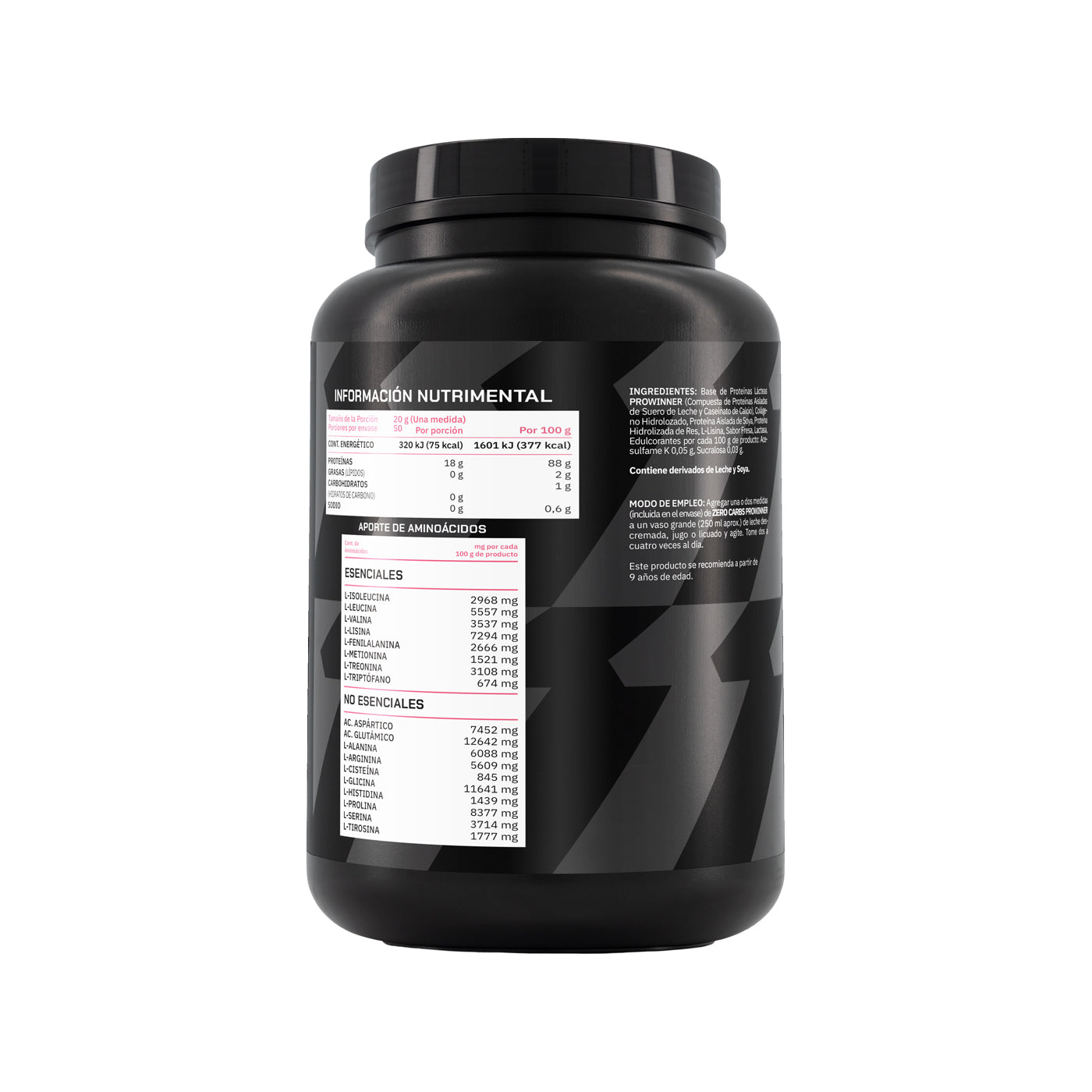 Proteína Zero Carbs, Proteína Sin Carbohidratos Fresa 1 kg 50 porciones