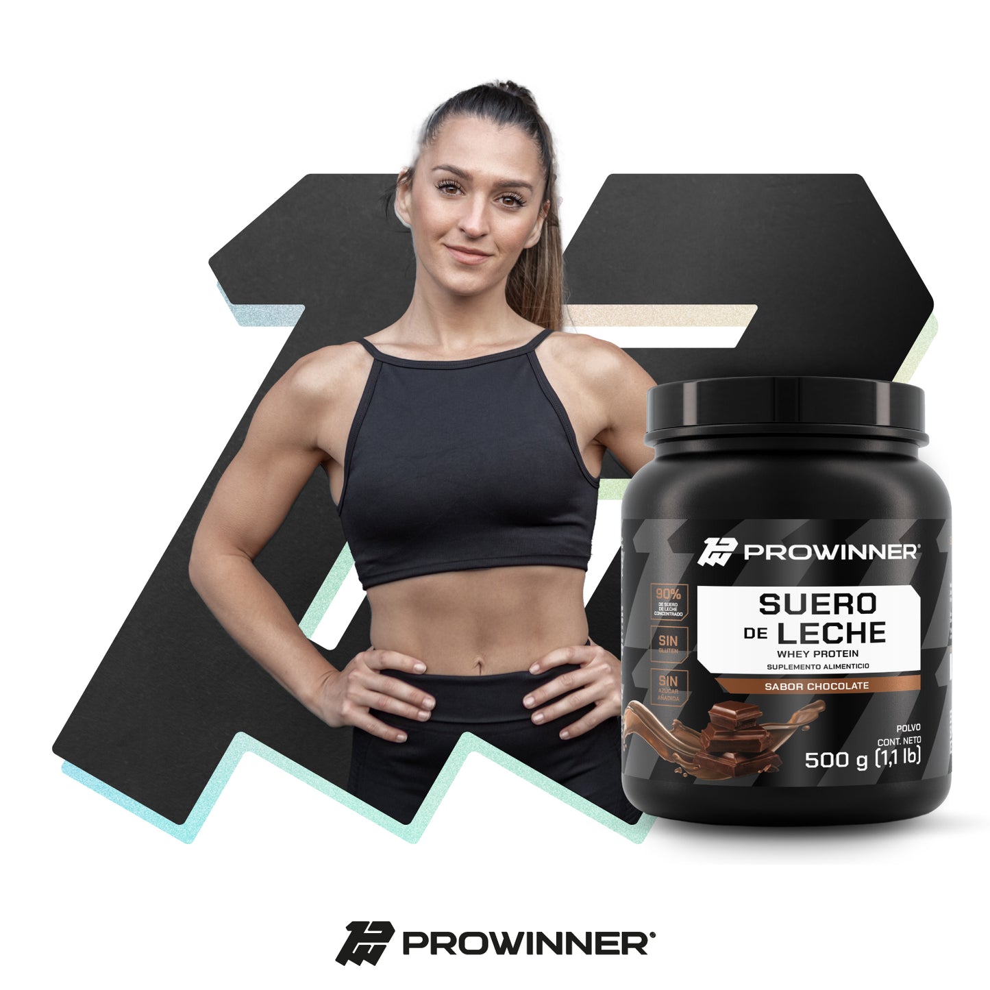 Proteína de Suero de Leche Concentrado Chocolate 500 g 20 porciones