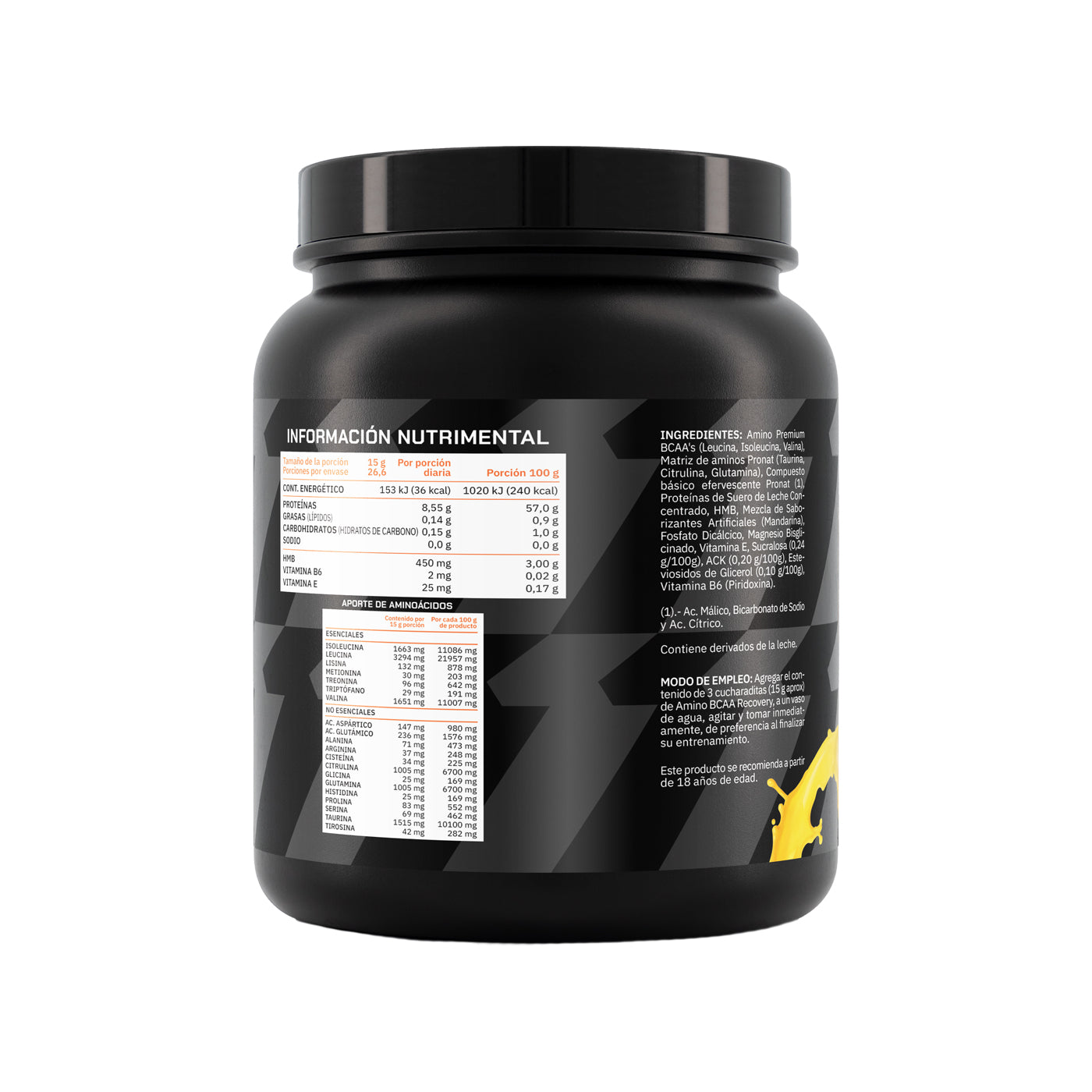 Amino BCAA Recovery sabor Mandarina 400 gramos - ProWinner