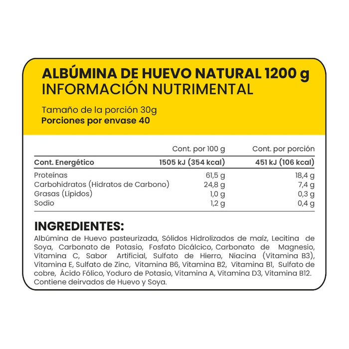 Albumina de huevo natural 1200 g