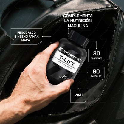 T-LIFT HOMBRES 60 cápsulas con Fenogreco, Ácido Aspártico, Maca, Ginseng, L-Arginina, Zinc y Vitamina D3 | Suplemento Alimenticio para Hombres
