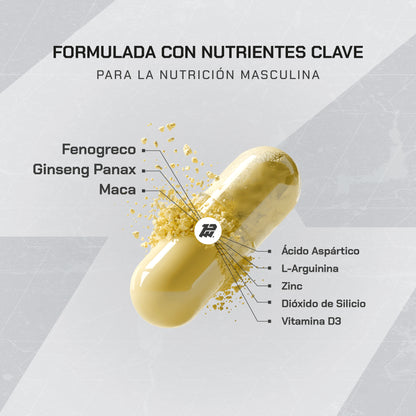 T-LIFT HOMBRES 60 cápsulas con Fenogreco, Ácido Aspártico, Maca, Ginseng, L-Arginina, Zinc y Vitamina D3 | Suplemento Alimenticio para Hombres
