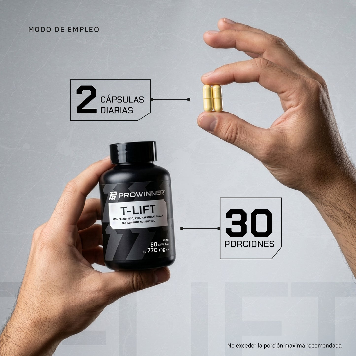 T-LIFT HOMBRES 60 cápsulas con Fenogreco, Ácido Aspártico, Maca, Ginseng, L-Arginina, Zinc y Vitamina D3 | Suplemento Alimenticio para Hombres