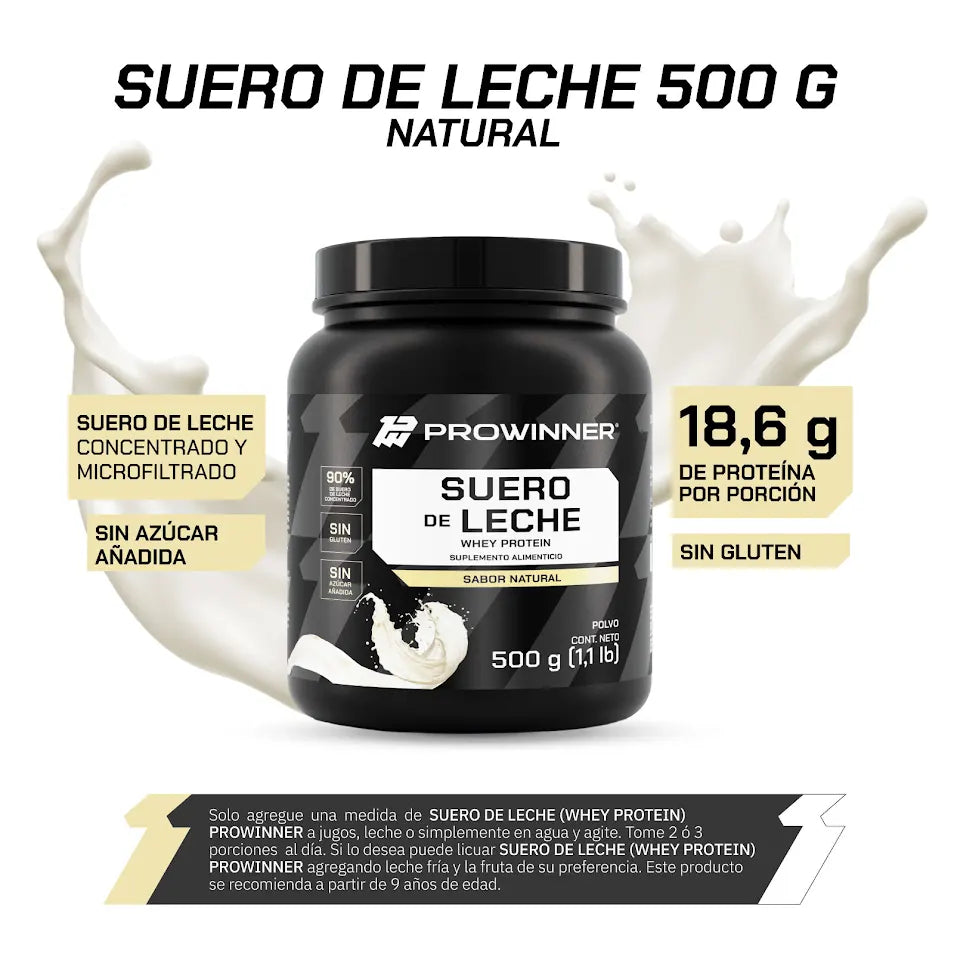 Suero de leche natural 500 gramos - ProWinner