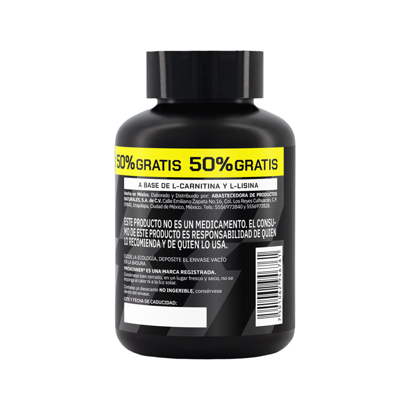 Pre Workout L-Carnitina 30+15 Cpsulas Extra. 45 porciones ProWinner Pre Workout L-Carnitina 30+15 Cpsulas Extra. 45 porciones ProWinner