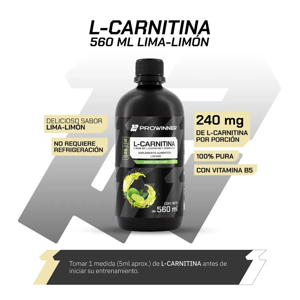 Pre Workout L-Carnitina 560ml Sabor Lima Limn 112 porciones ProWinner Pre Workout L-Carnitina 560ml Sabor Lima Limn 112 porciones ProWinner