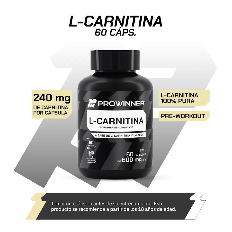 Pre-entreno L-Carnitina 60 Cpsulas 60 porciones ProWinner Pre-entreno L-Carnitina 60 Cpsulas 60 porciones ProWinner