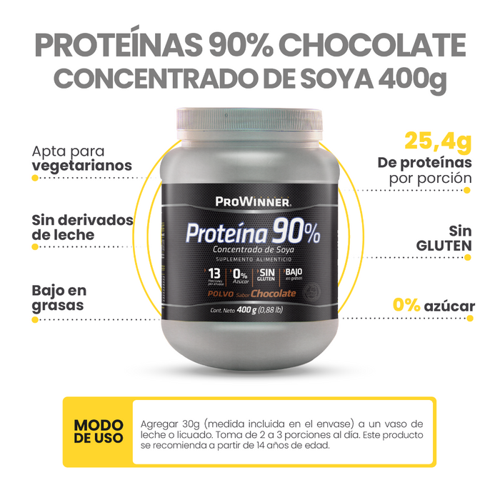 Proteína 90% Soya choco. 400g