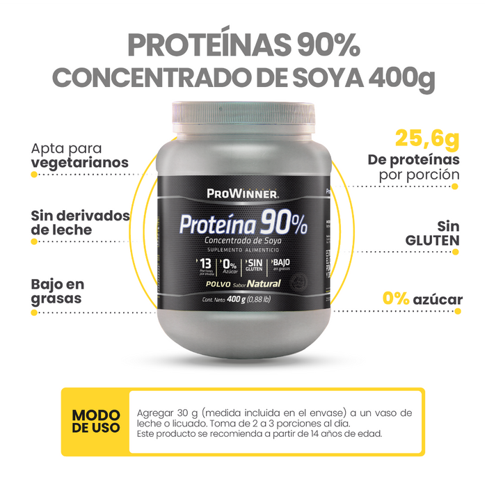 Proteína 90% Soya nat. 400g