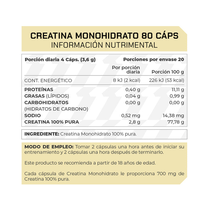 Creatina monohidrato 80 Cápsulas - ProWinner
