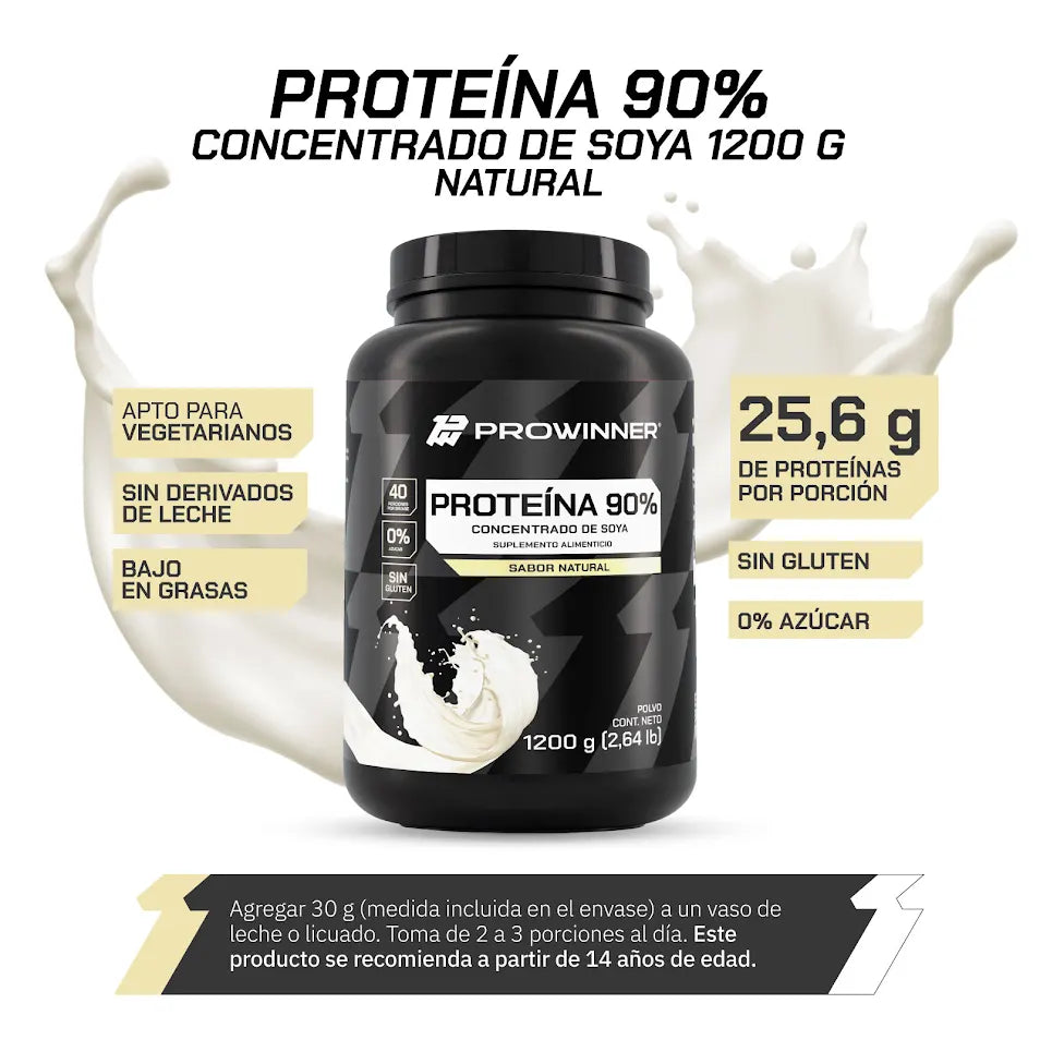 Proteína de Soya 90% natural 1200 gramos - ProWinner