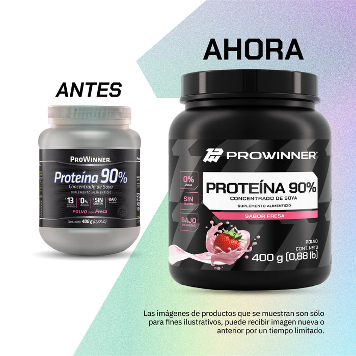 Proteína 90% Soya fresa 400 gramos - ProWinner