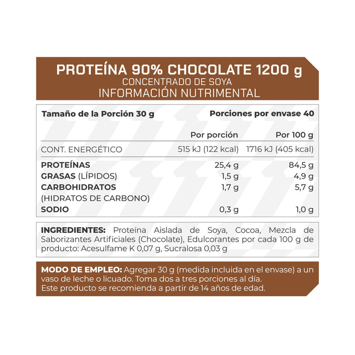 Proteína de Soya 90% Chocolate 1200 gramos - ProWinner