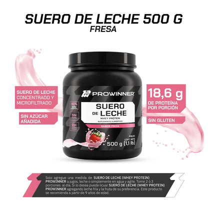 Suero de leche fresa 500 gramos - ProWinner