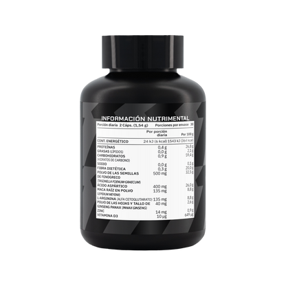 T-LIFT HOMBRES 60 cápsulas con Fenogreco, Ácido Aspártico, Maca, Ginseng, L-Arginina, Zinc y Vitamina D3 | Suplemento Alimenticio para Hombres