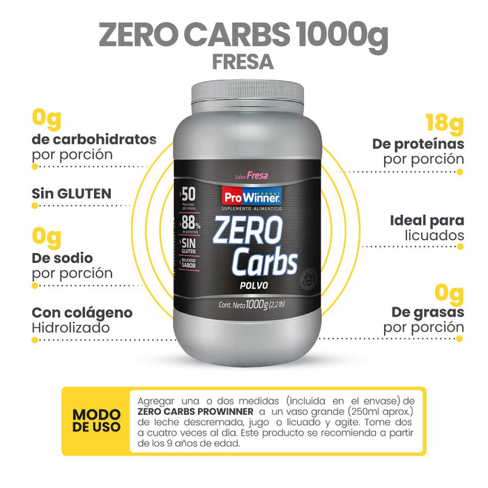 Zero Carbs sabor Fresa 1 kg