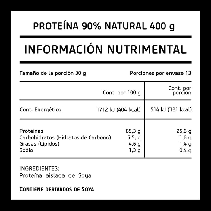 Proteína 90% Soya nat. 400g